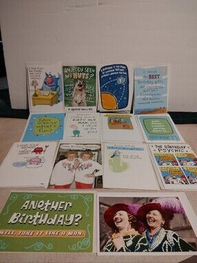 Vintage Greeting Card Lot 14– Colorful Assorted Shoebox Hallmark Birthday Cards